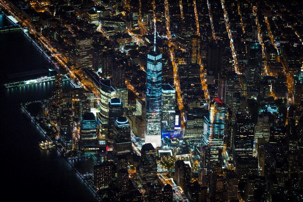 Ночной Нью-Йорк с 2-километровой высоты-2
