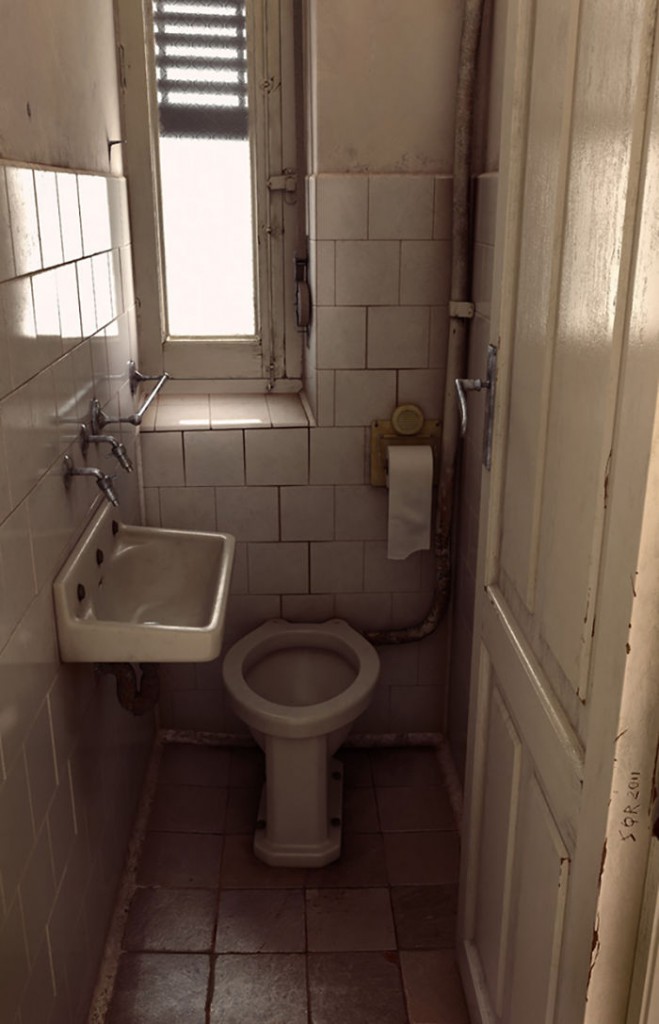 14. Старий туалет від Хуана Сікуера. Дизайнер з успіхом передав всю похмурість цього місця. Погодьтеся, не дуже хочеться торкатися до оточення цього туалету.