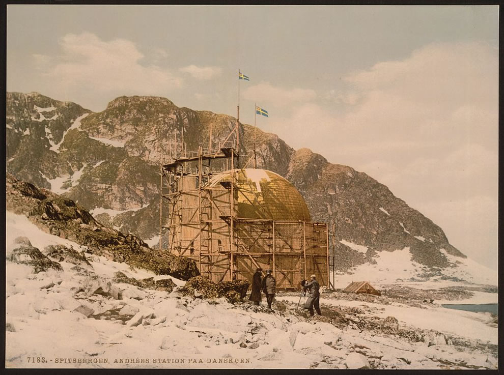10. Станция ANDREE, Шпицберген, Норвегия. Раскрашенный фотоснимок сделанные примерно в 1890-1900 годах.