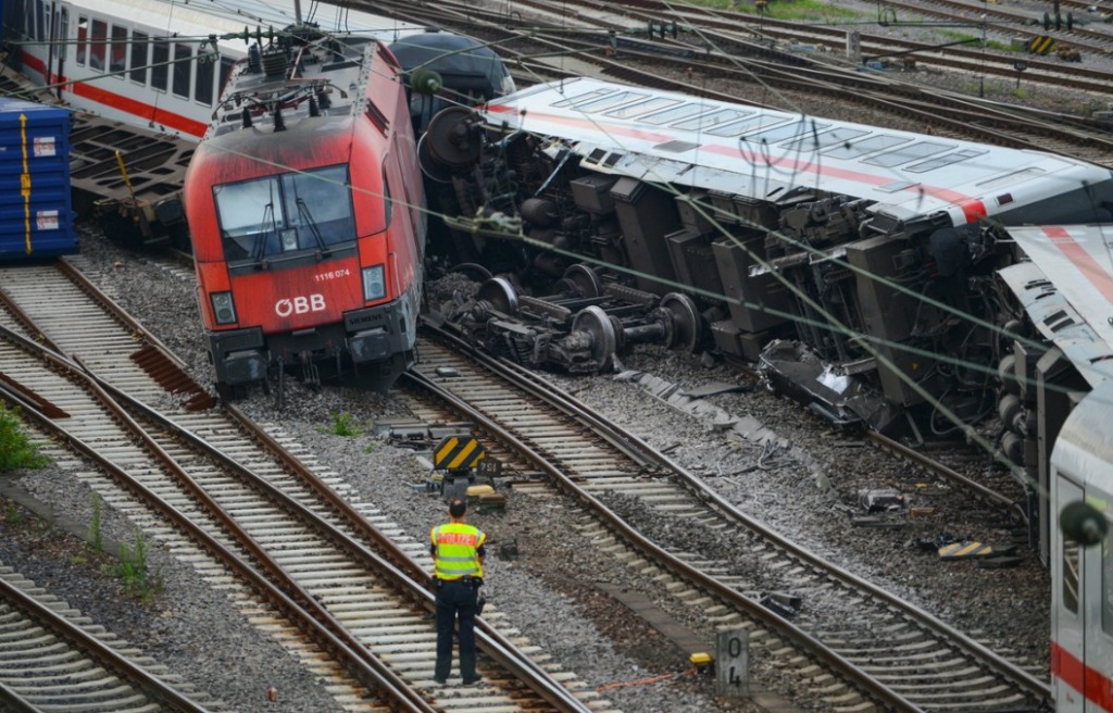 авария поезда на станции Мангейм в Германии