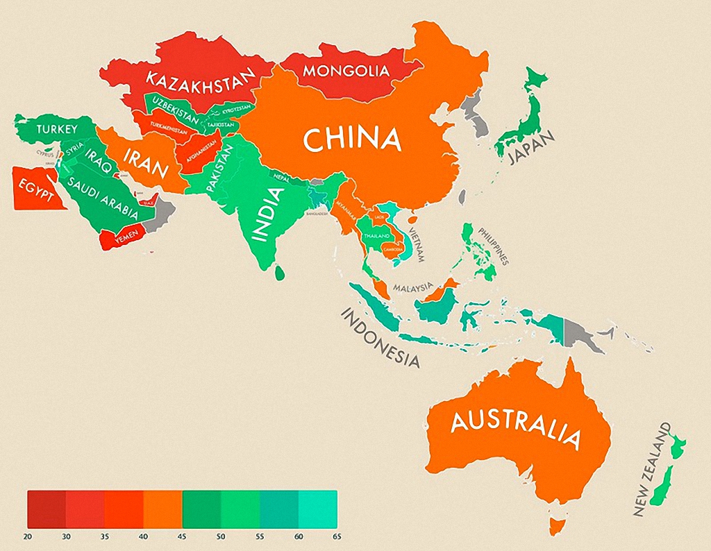 Мировая карта счастья 2014-7