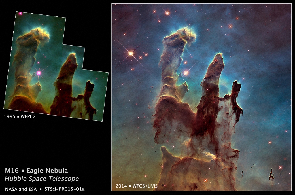 Новая фотография Столпов Творения, сделанная телескопом Хаббл-4-1