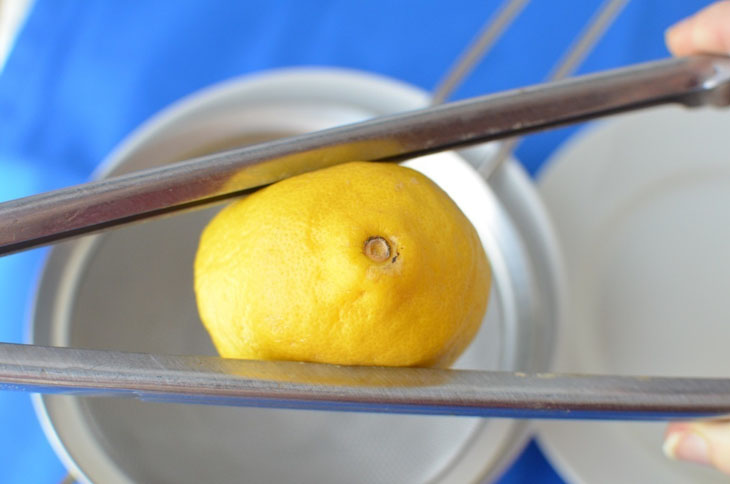 5. Используйте щипцы, чтобы выжать лимон.