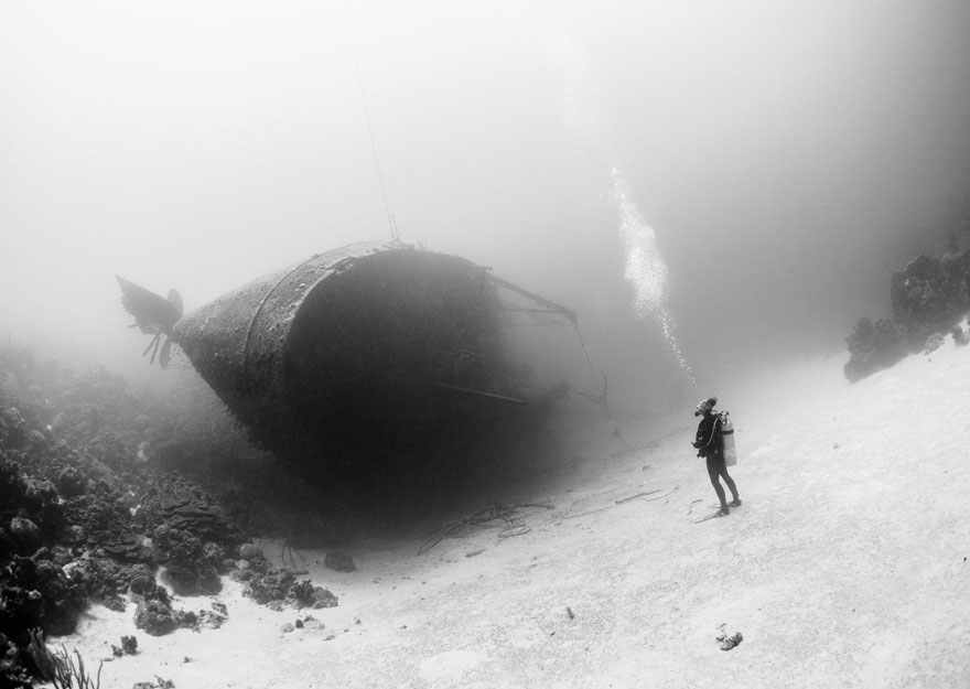 20. Затонувшее судно «Hilma Hooke», карибский остров Бонайре. Фото: Marc Henauer. 
