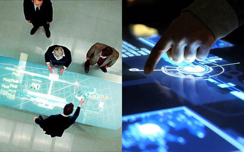 8. В фильме «Квант милосердия» используется специальный стол с сенсорным интерфейсом, на котором члены MI6 просматривали информацию о Доминике Грине. Microsoft и Samsung выпустили интерактивную панель под названием Microsoft Pixelsense. Все управление происходит с использованием пальцев рук. 