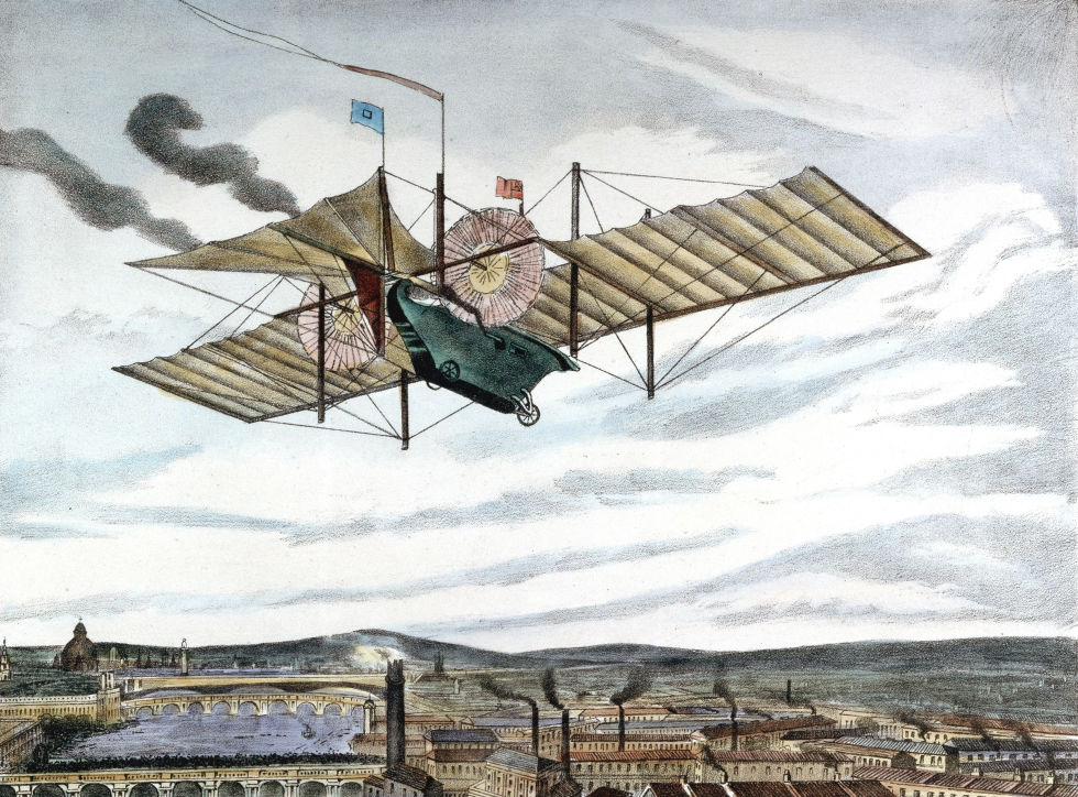 1. «Ариэль», воздушный паровой экипаж Хенсона, 1841 год.