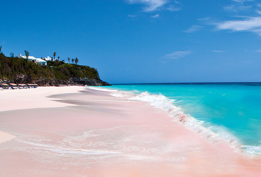 5. Розовый песчаный пляж, Багамские острова.