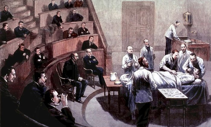 7. Первая публичная демонстрация эфирного наркоза. Бостон, 1846 год.