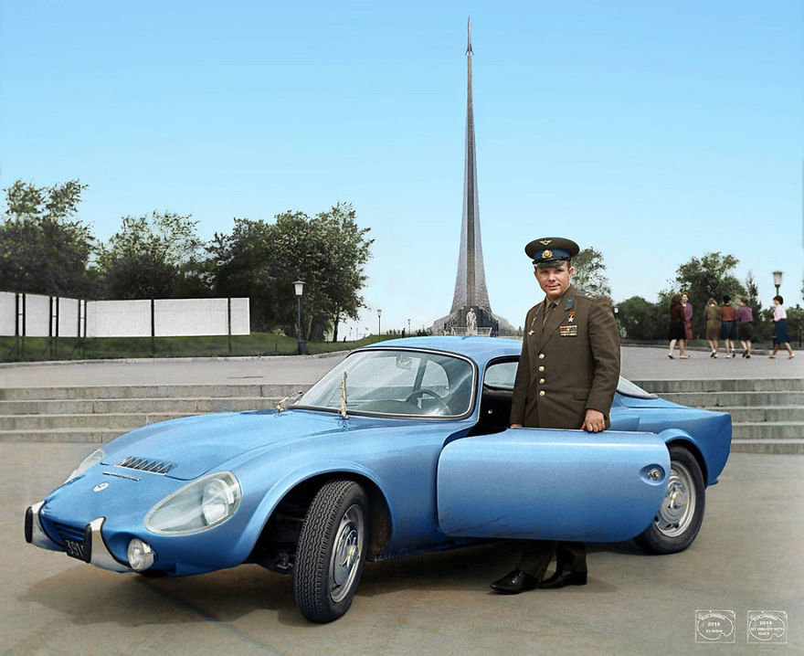 4. Юрий Гагарин и его Matra-Bonnet Jet VS Coupe, 1965 год.