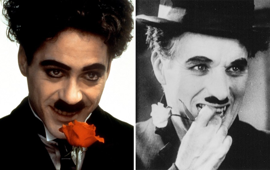 5. Роберт Дауни-младший в роли Чарли Чаплина.