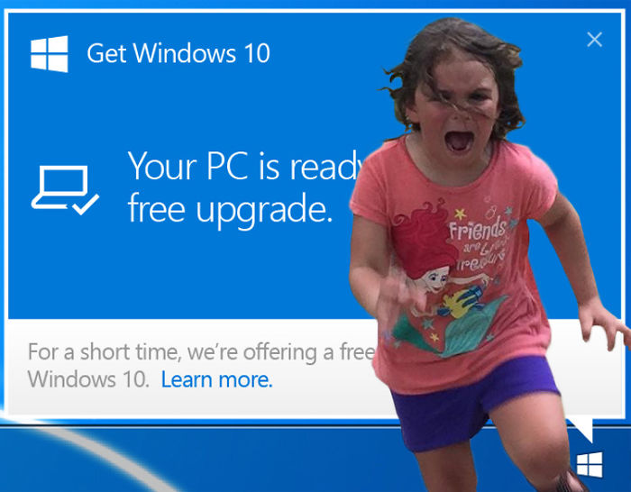 13. Когда предлагают обновиться до Windows 10.