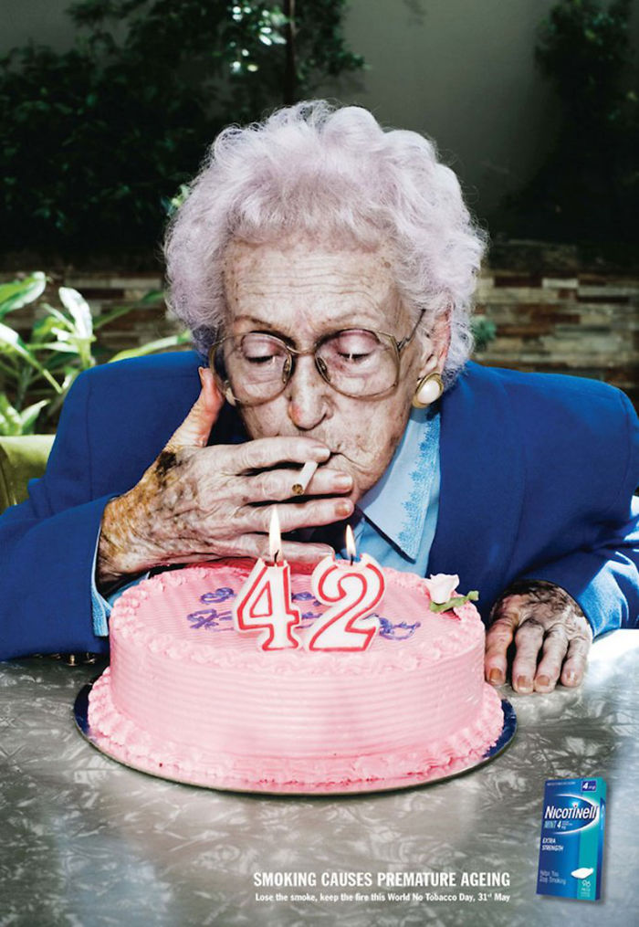 4. Курение вызывает преждевременное старение.