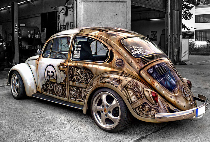 1. Volkswagen Beetle в стиле стимпанк.