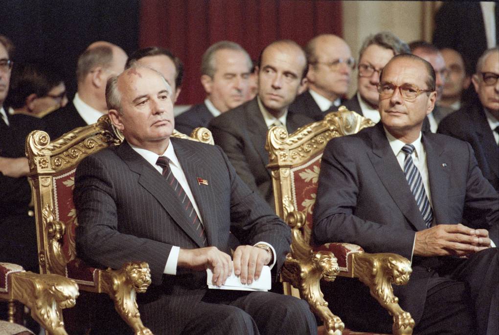 4. Михаил Горбачев и мэр Парижа Жак Ширак, 1985.