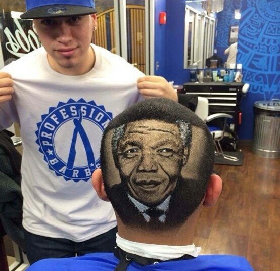 4. Бывший плотник обнаружил в себе талант после того, как его попросил подстричь его 14-летний брат. На фото – Нельсон Мандела.